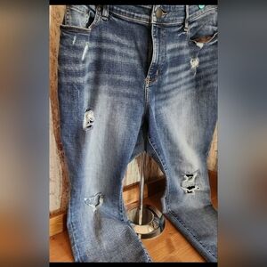 Lane Bryant Distressed Size 18 Demin Blue Jeans Ankle